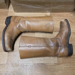 Vintage Frye Campus Brown Leather Western Cowboy Boots Made in USA READ!